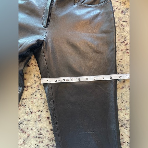 Rem Garson 100% lambskin leather fully lined pants size 4 waist 29” hip 35” - Picture 8 of 10